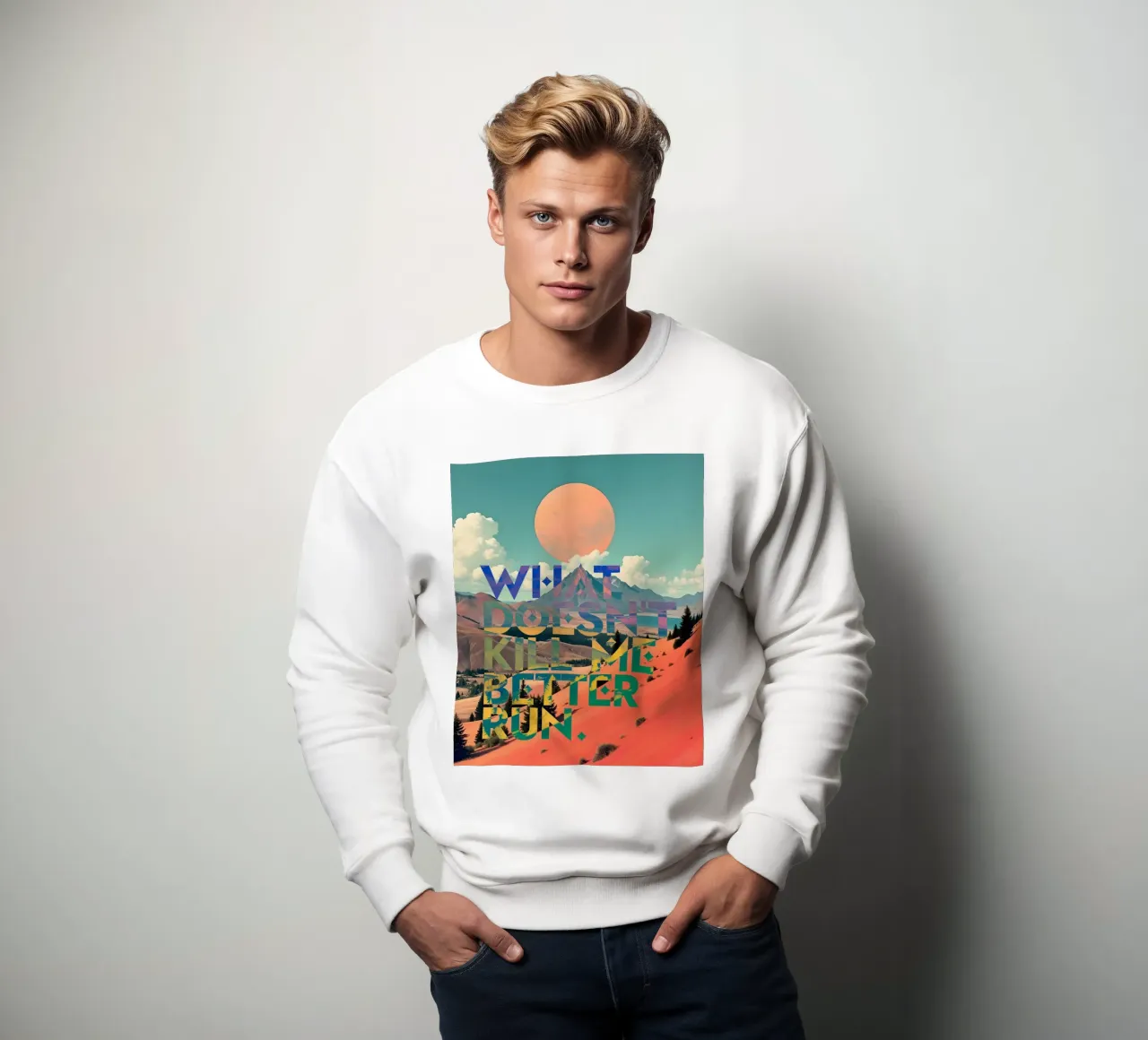 What Doesn't Kill Me Better Run Typographie Motivationnel sweat de 83oranges