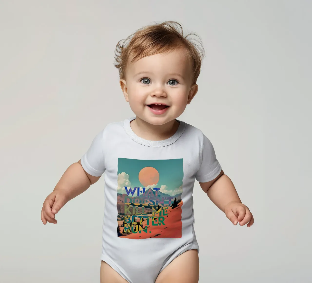 What Doesn't Kill Me Better Run Typographie Motivationnel body bébé de 83oranges