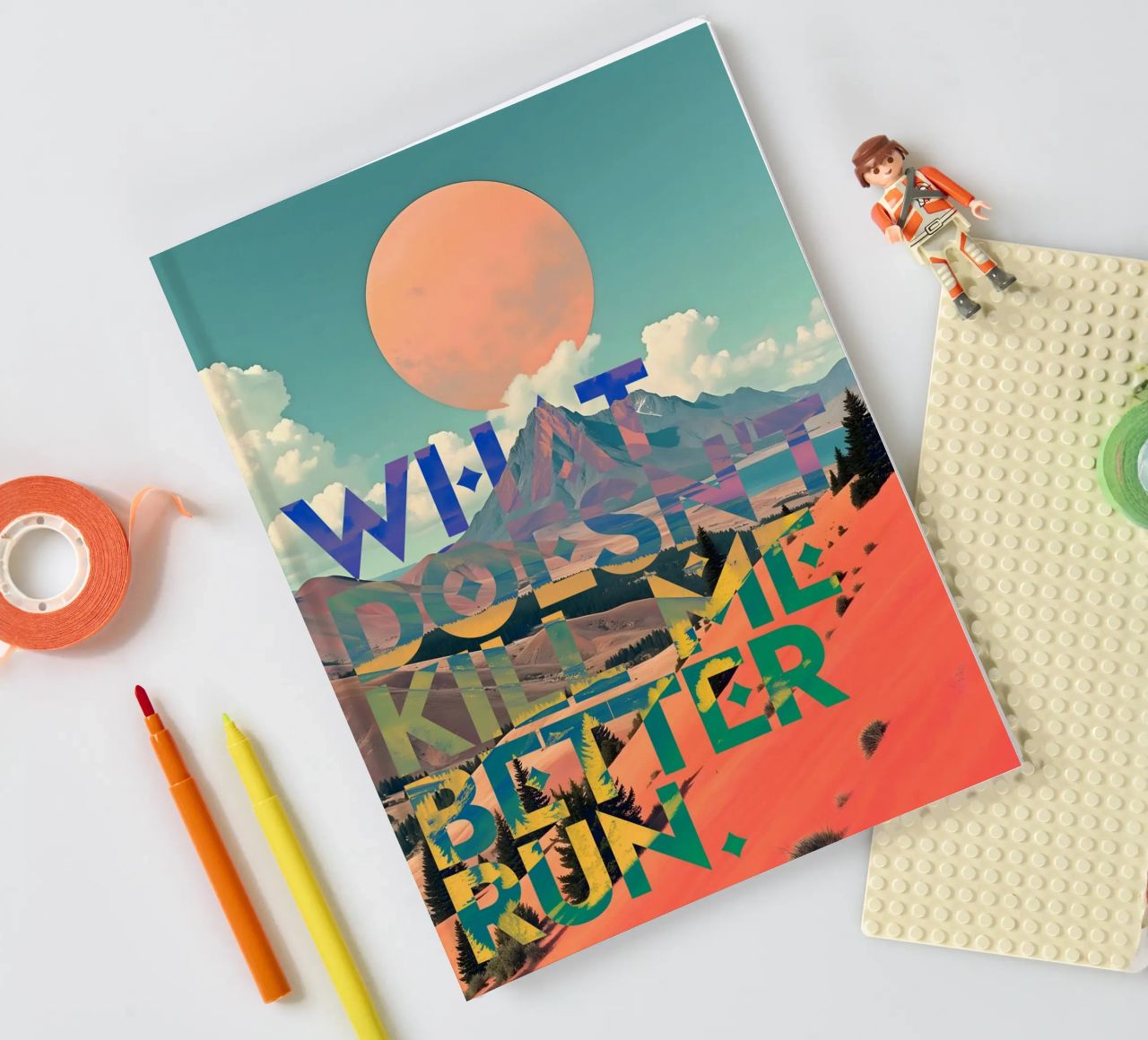 What Doesn't Kill Me Better Run Typographie Motivationnel carnet de notes de 83oranges
