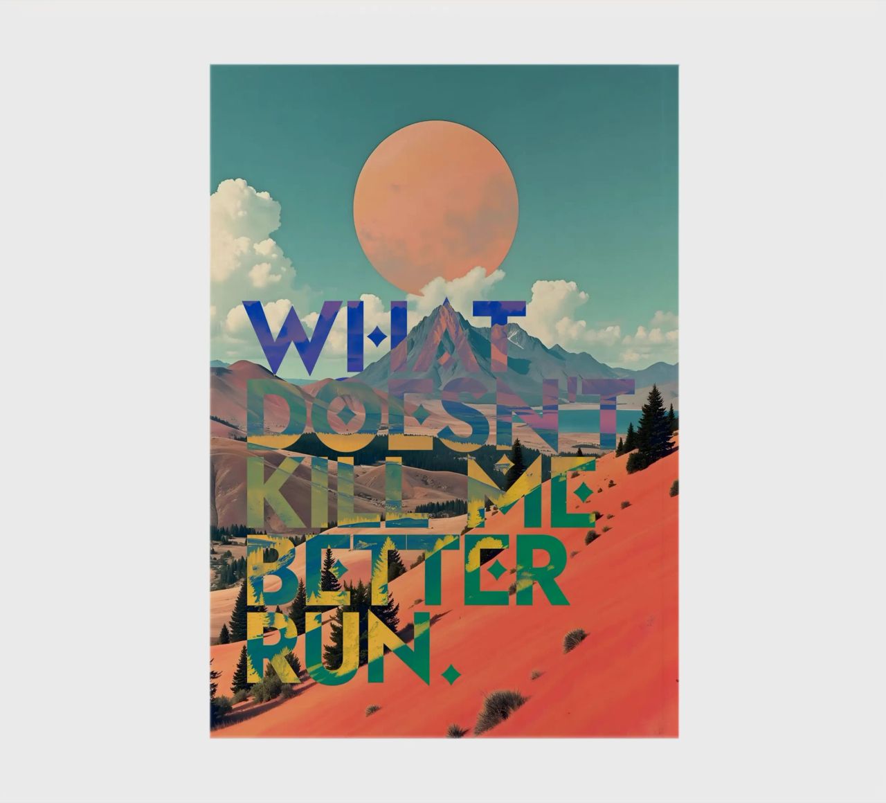What Doesn't Kill Me Better Run Typographie Motivationnel carnet de notes de 83oranges