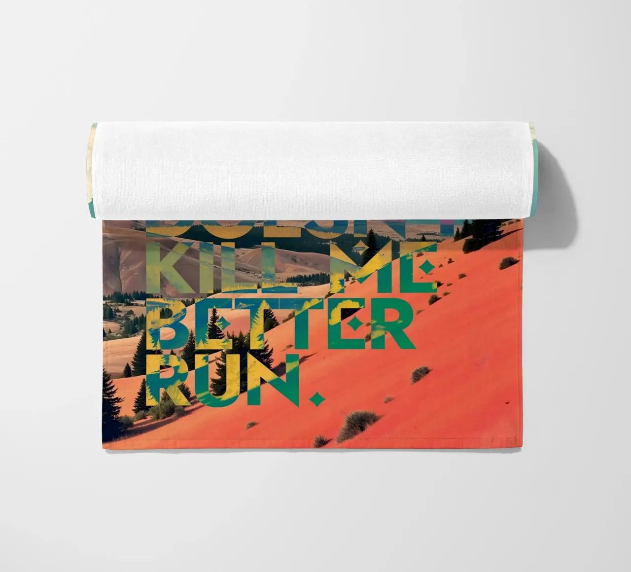 What Doesn't Kill Me Better Run Typography Motivational beach towel by 83oranges