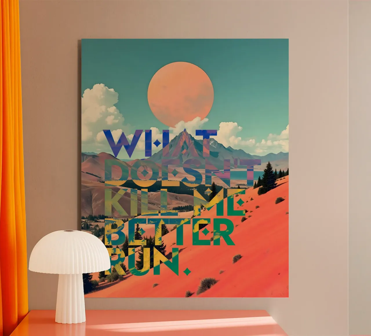 What Doesn't Kill Me Better Run Typography Motivational alu-dibond by 83oranges