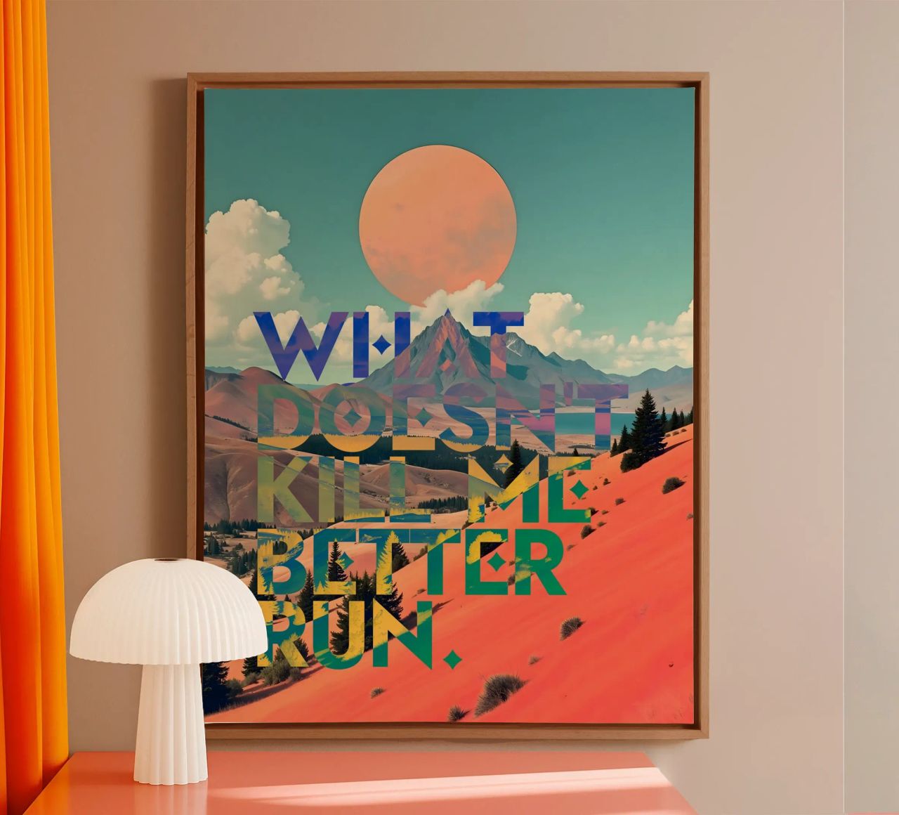 What Doesn't Kill Me Better Run Typography Motivational canvas by 83oranges