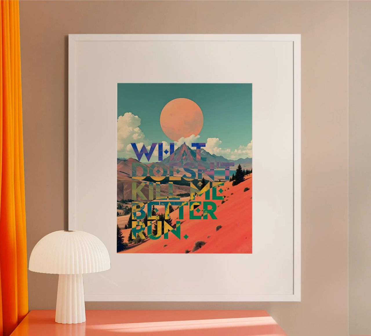 What Doesn't Kill Me Better Run Typographie Motivationnel poster de 83oranges