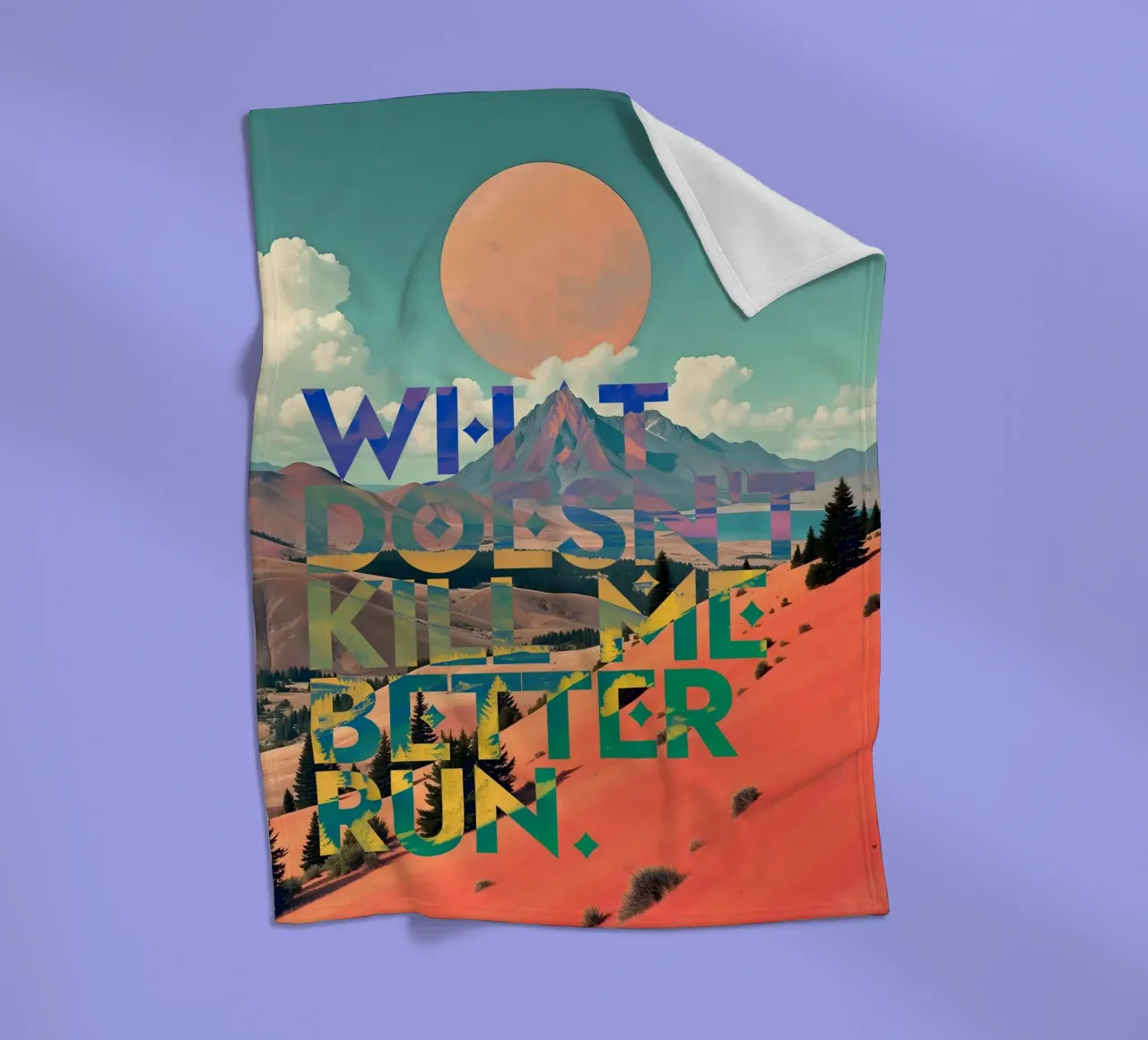 What Doesn't Kill Me Better Run Typographie Motivationnel plaid polaire de 83oranges