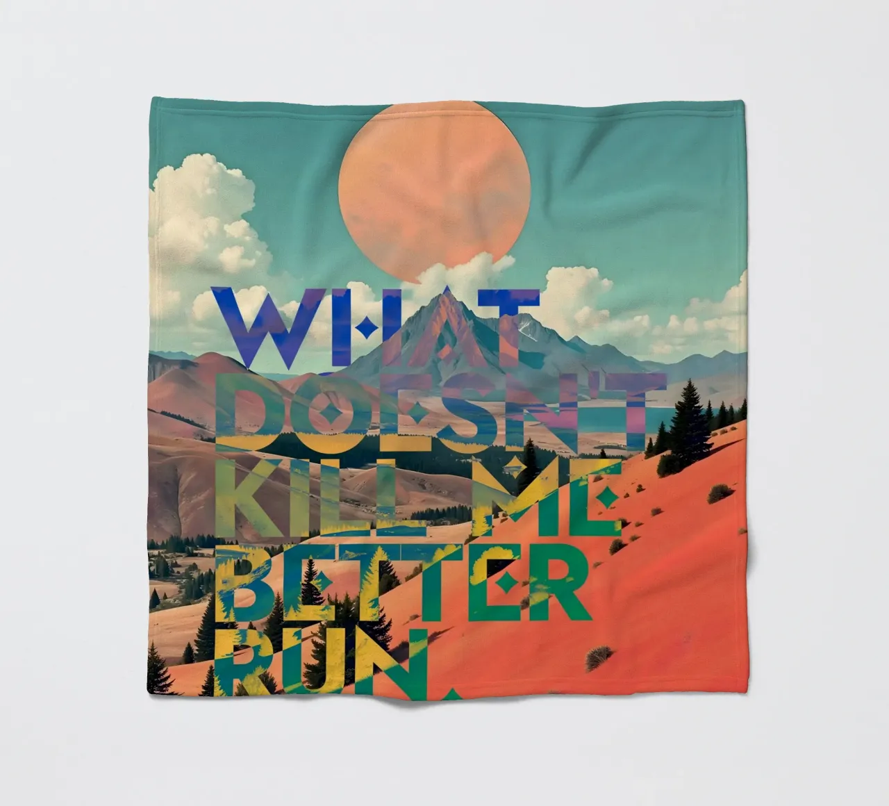 What Doesn't Kill Me Better Run Typographie Motivationnel plaid polaire de 83oranges