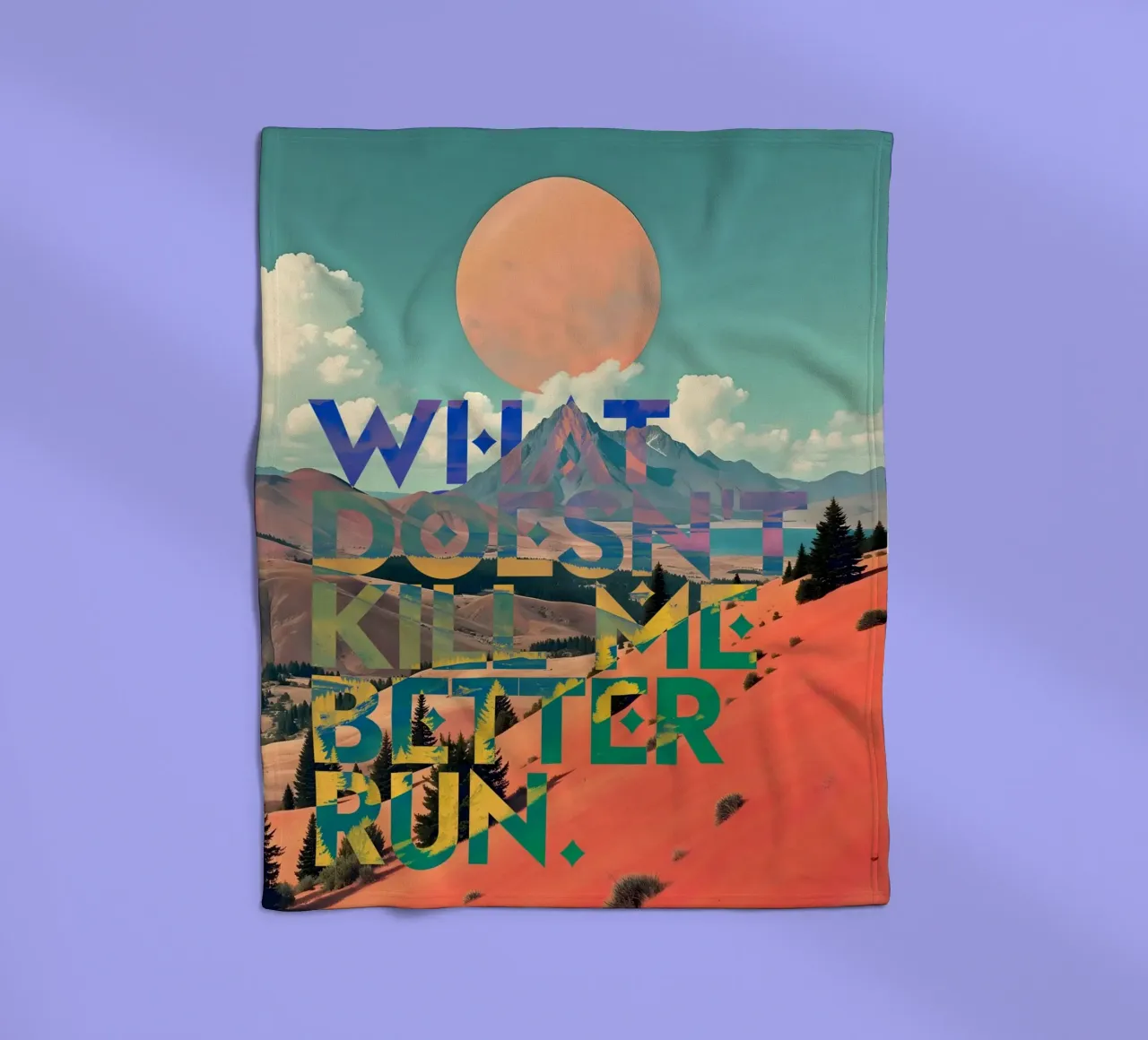 What Doesn't Kill Me Better Run Typographie Motivationnel plaid polaire de 83oranges