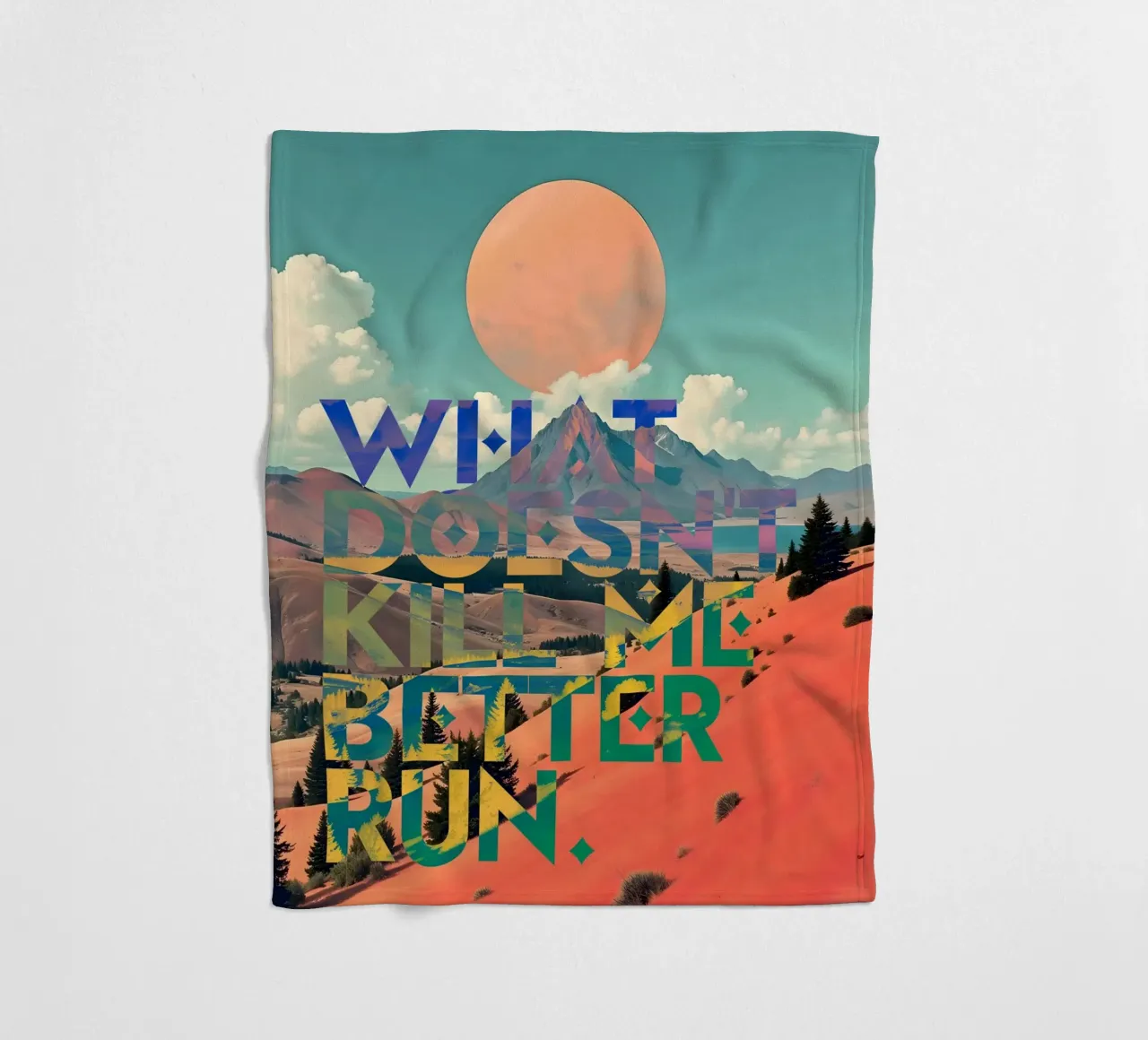 What Doesn't Kill Me Better Run Typography Motivational fleece blanket by 83oranges