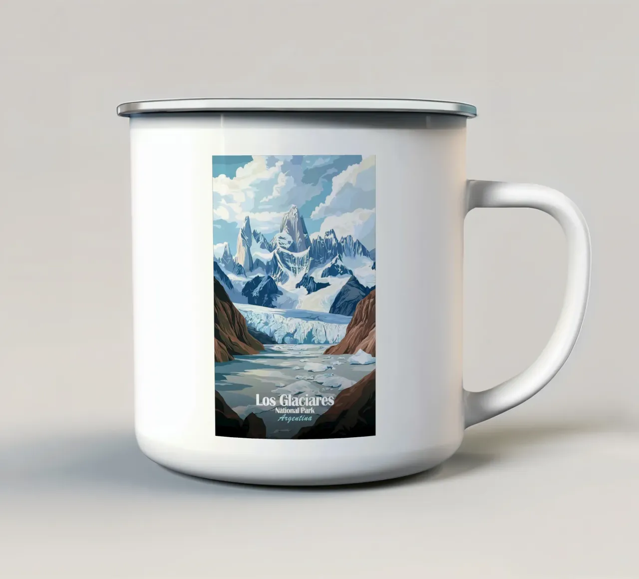 Parco Nazionale Los Glaciares tazza in smalto da Ginnery
