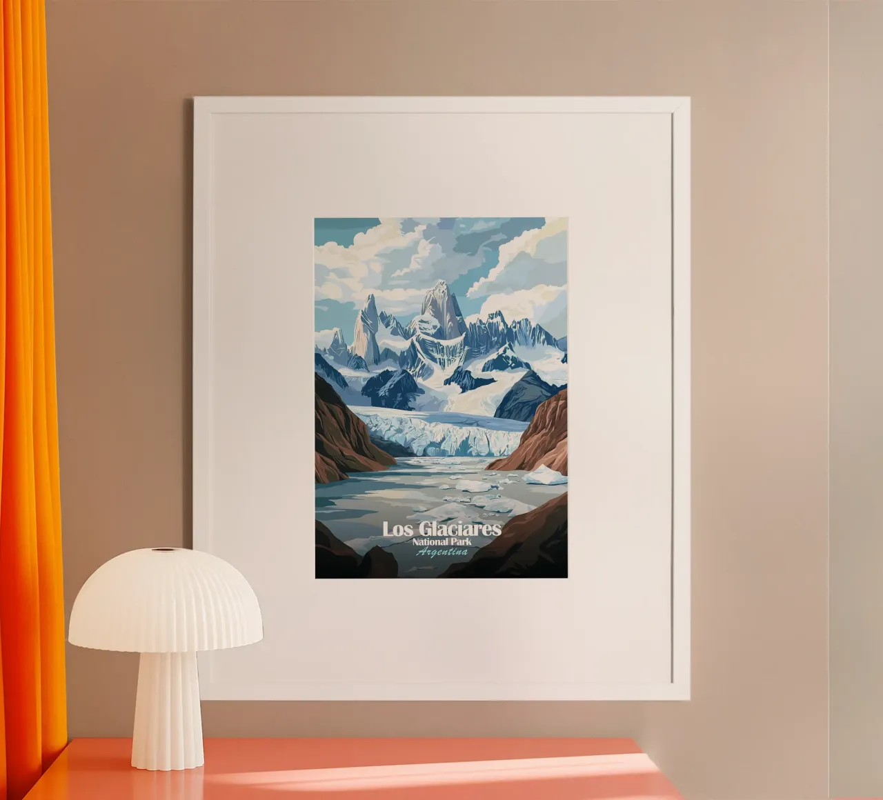 Parco Nazionale Los Glaciares poster con telaio in legno da Ginnery