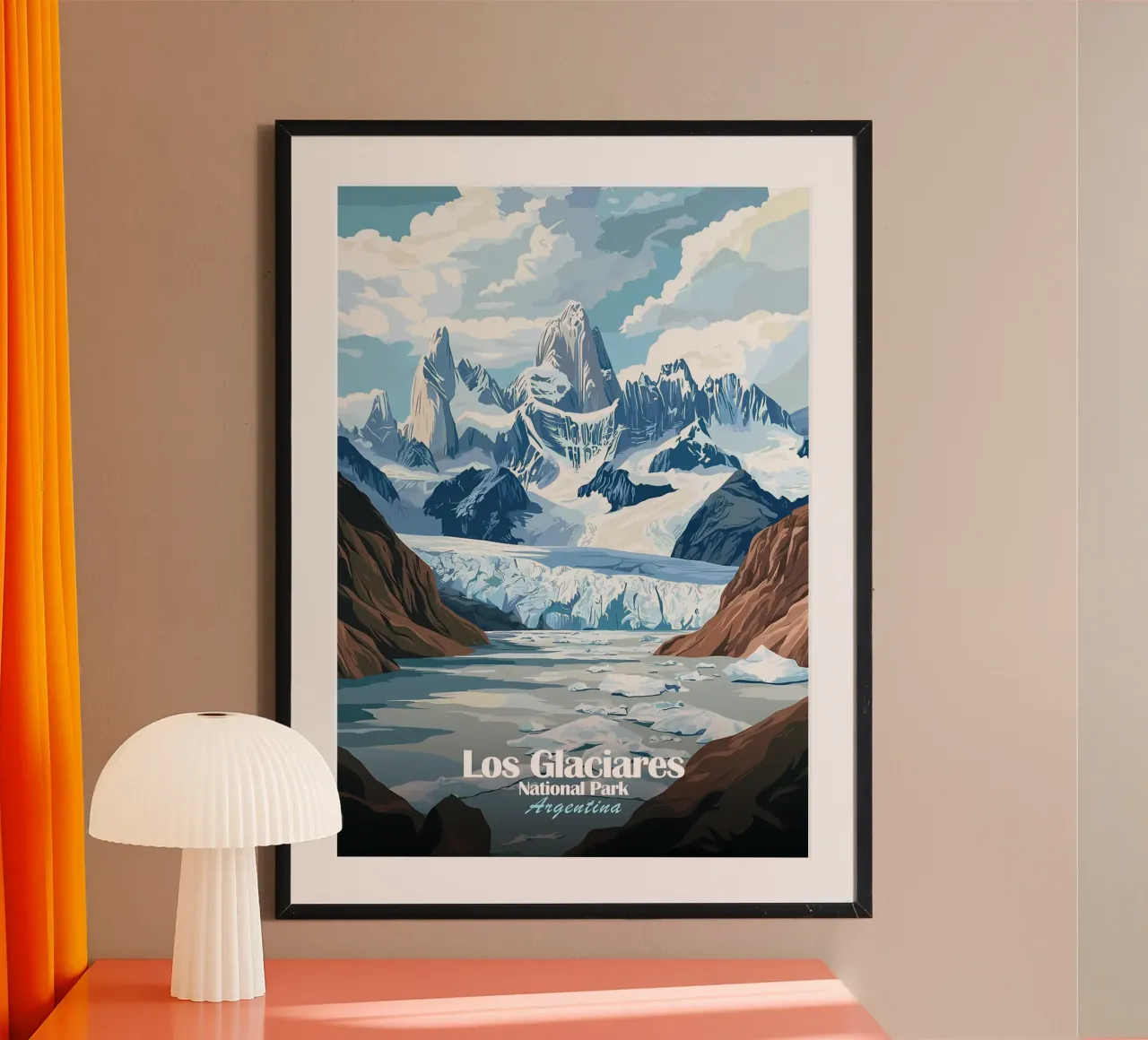 Parco Nazionale Los Glaciares poster con telaio in legno da Ginnery
