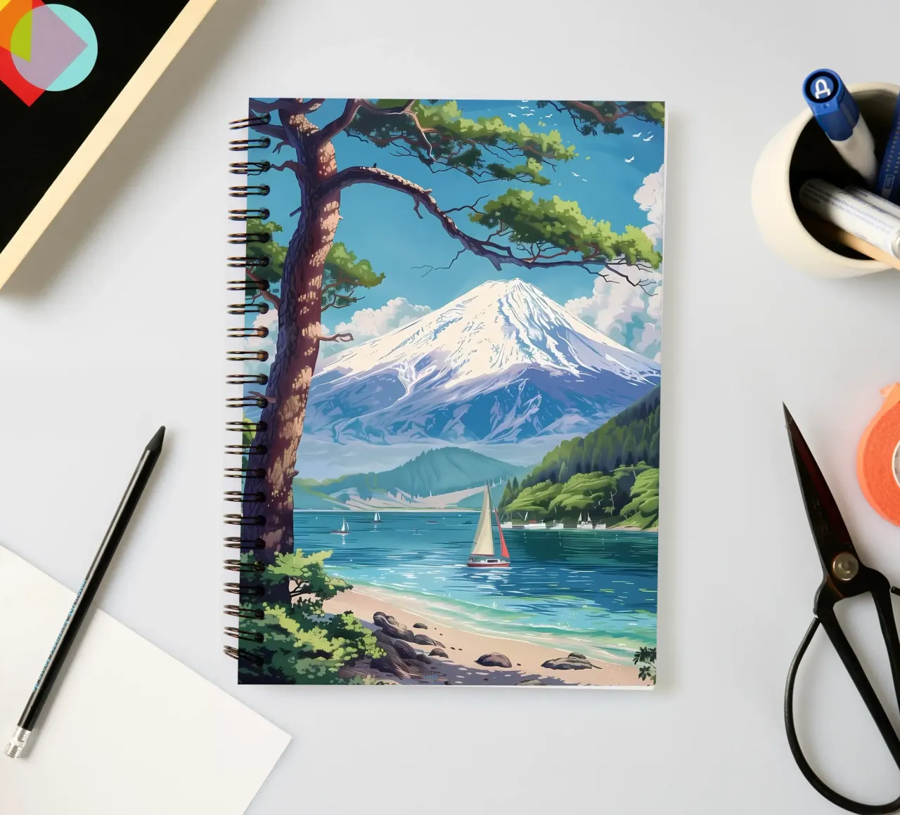 Mount Fuji in Japan spiral notebook by Mikesell