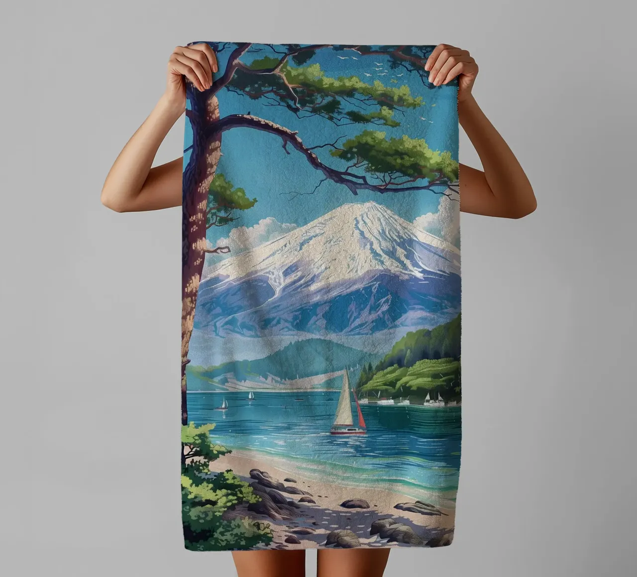 Il Monte Fuji in Giappone asciugamano da bagno da Mikesell