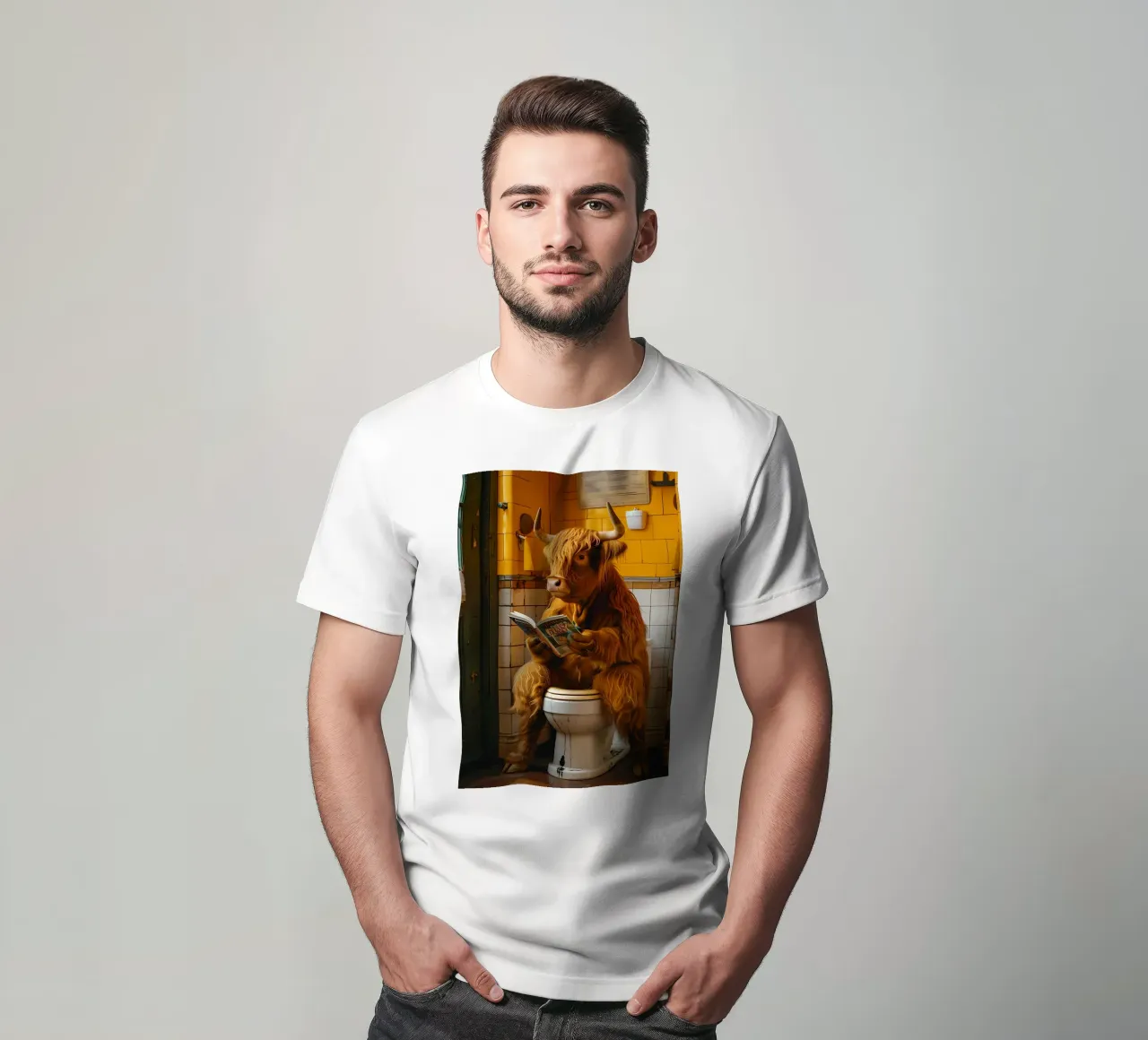 Mucca Highland sul water t-shirt da Mikesell