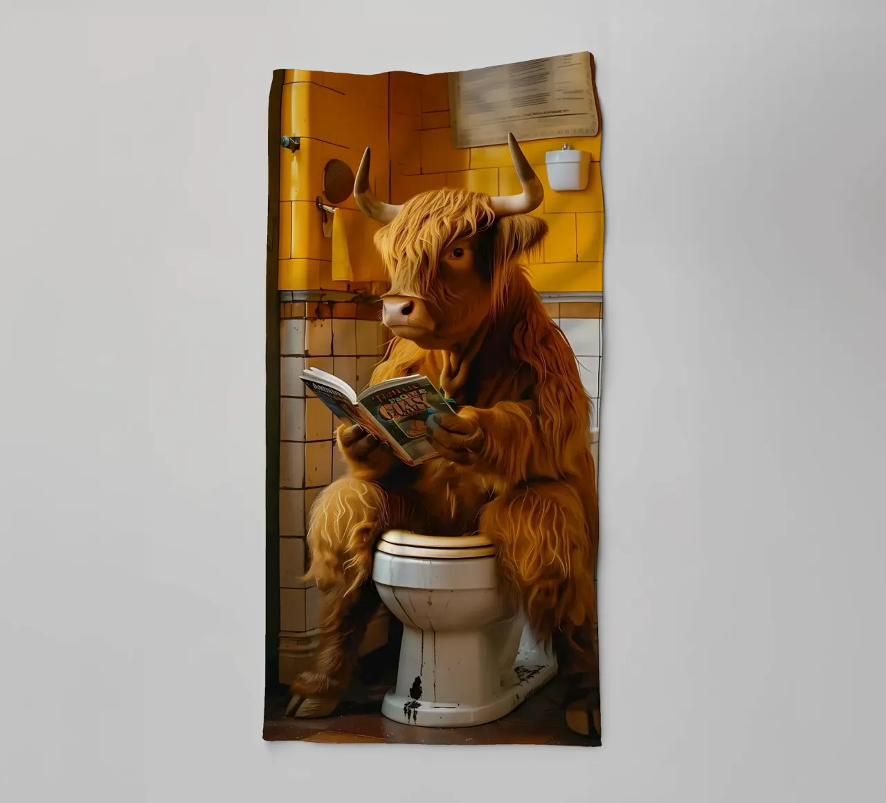 Mucca Highland sul water asciugamano da bagno da Mikesell