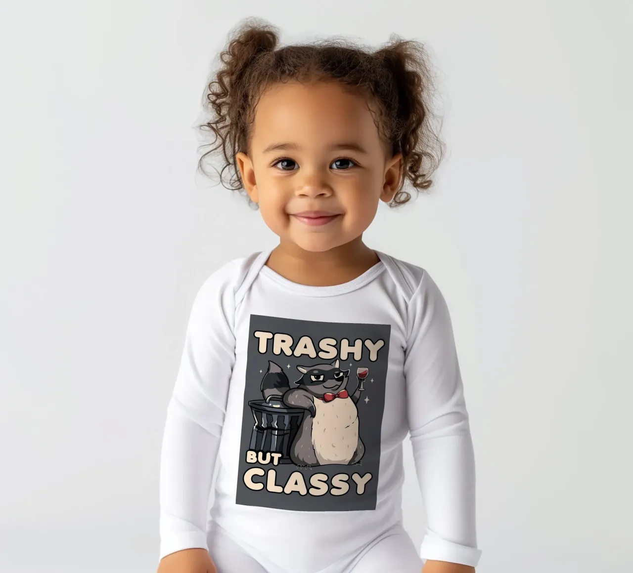 Procione trash ma di classe body neonato maniche lunghe da Delaplane