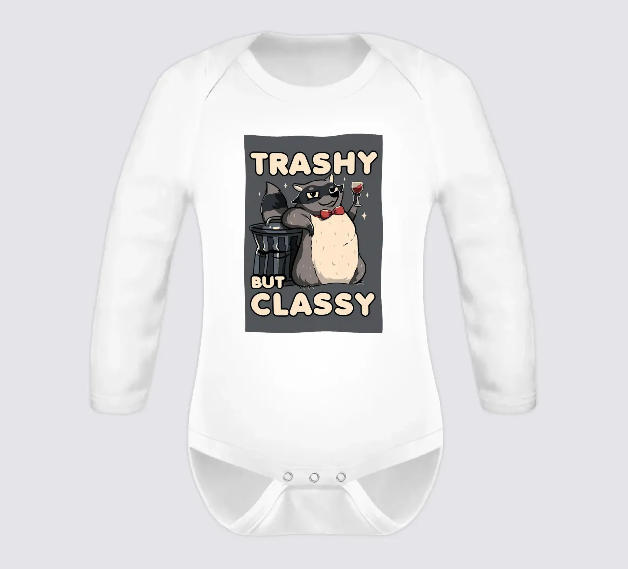 Procione trash ma di classe body neonato maniche lunghe da Delaplane