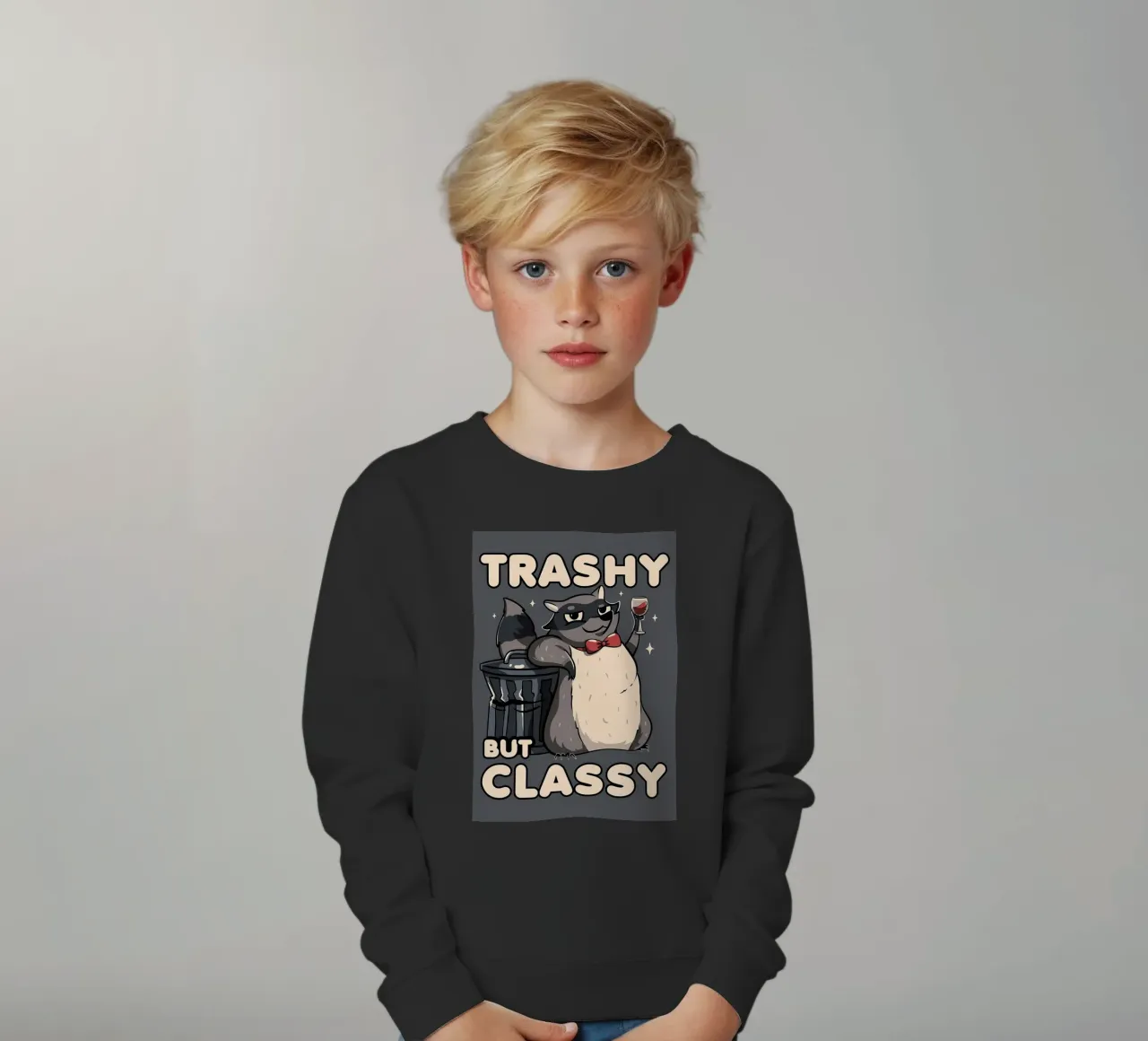 Procione trash ma di classe felpa bambino da Delaplane