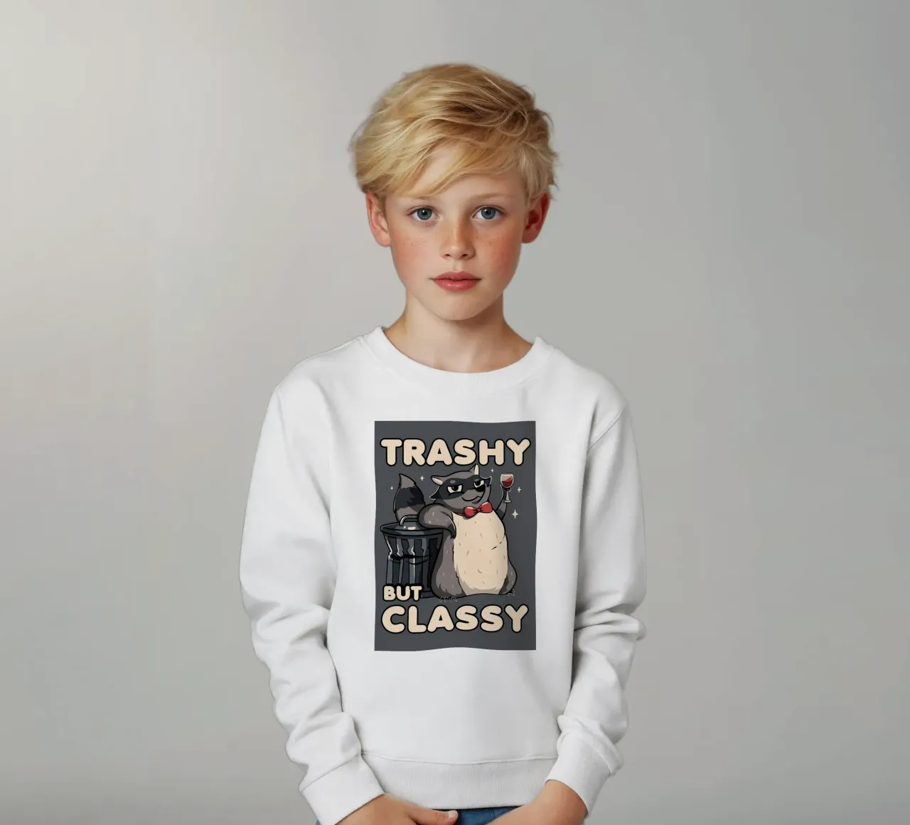 Procione trash ma di classe felpa bambino da Delaplane