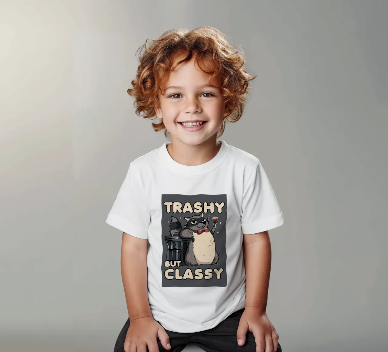 Procione trash ma di classe t-shirt bambini da Delaplane