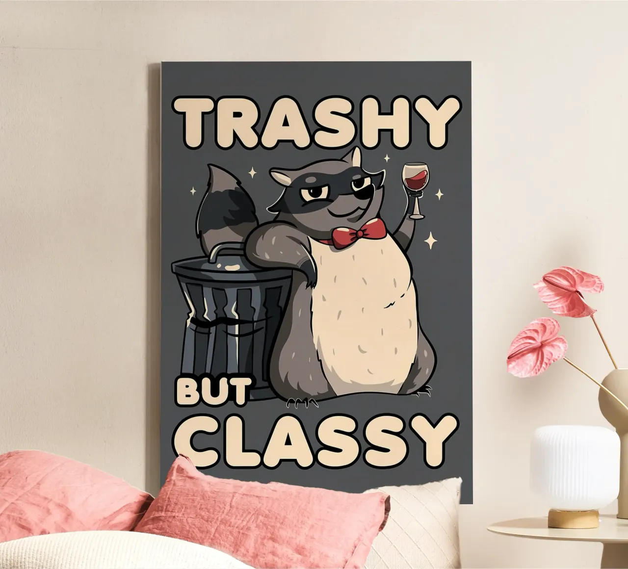 Procione trash ma di classe tela da Delaplane