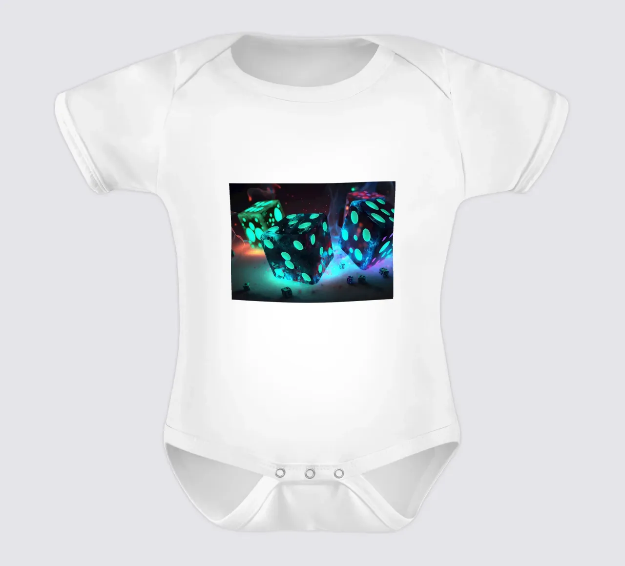 Neon Shadow Dice short-sleeve baby romper by Delaplane