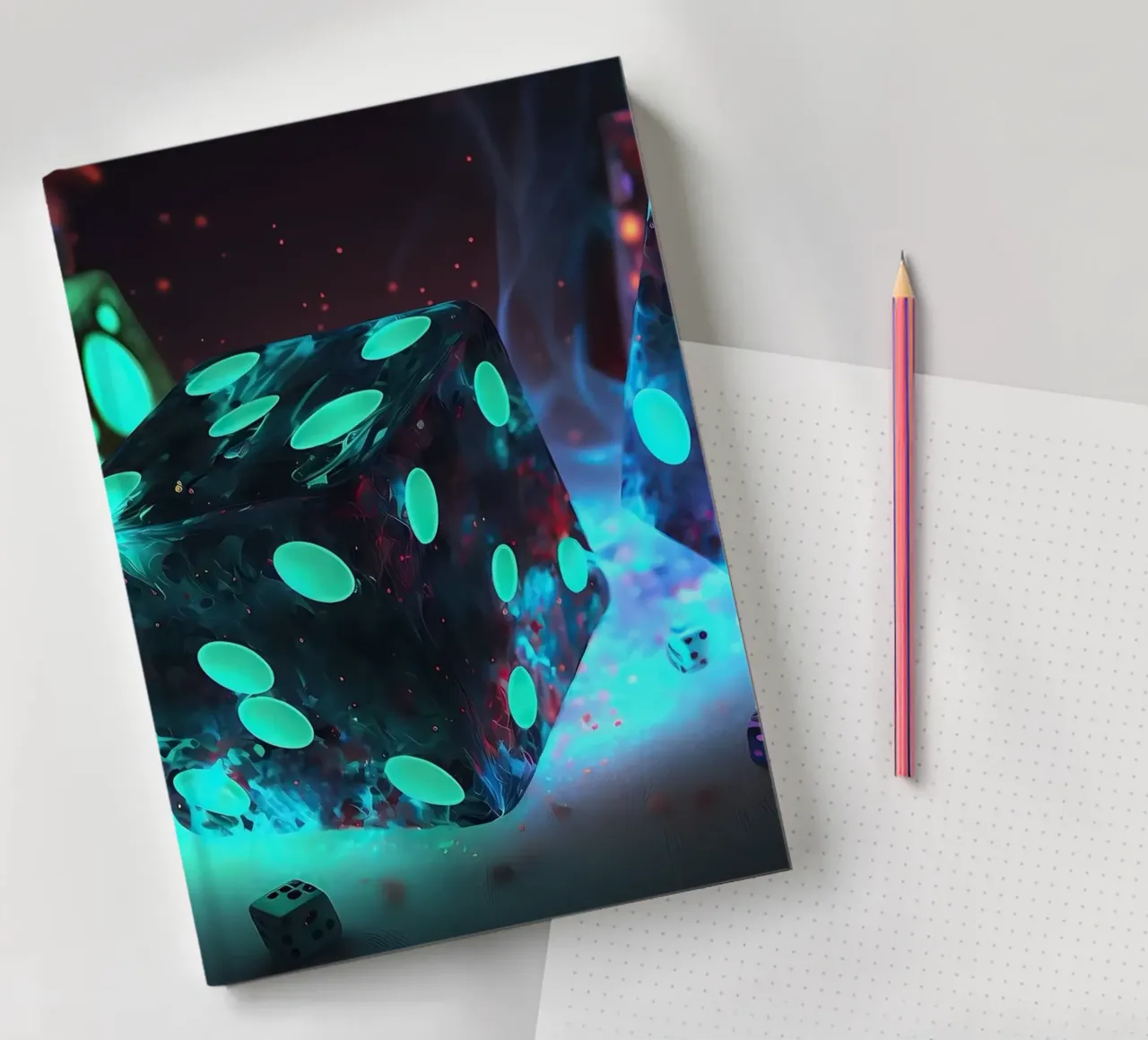 Neon Shadow Dice notebook by Delaplane