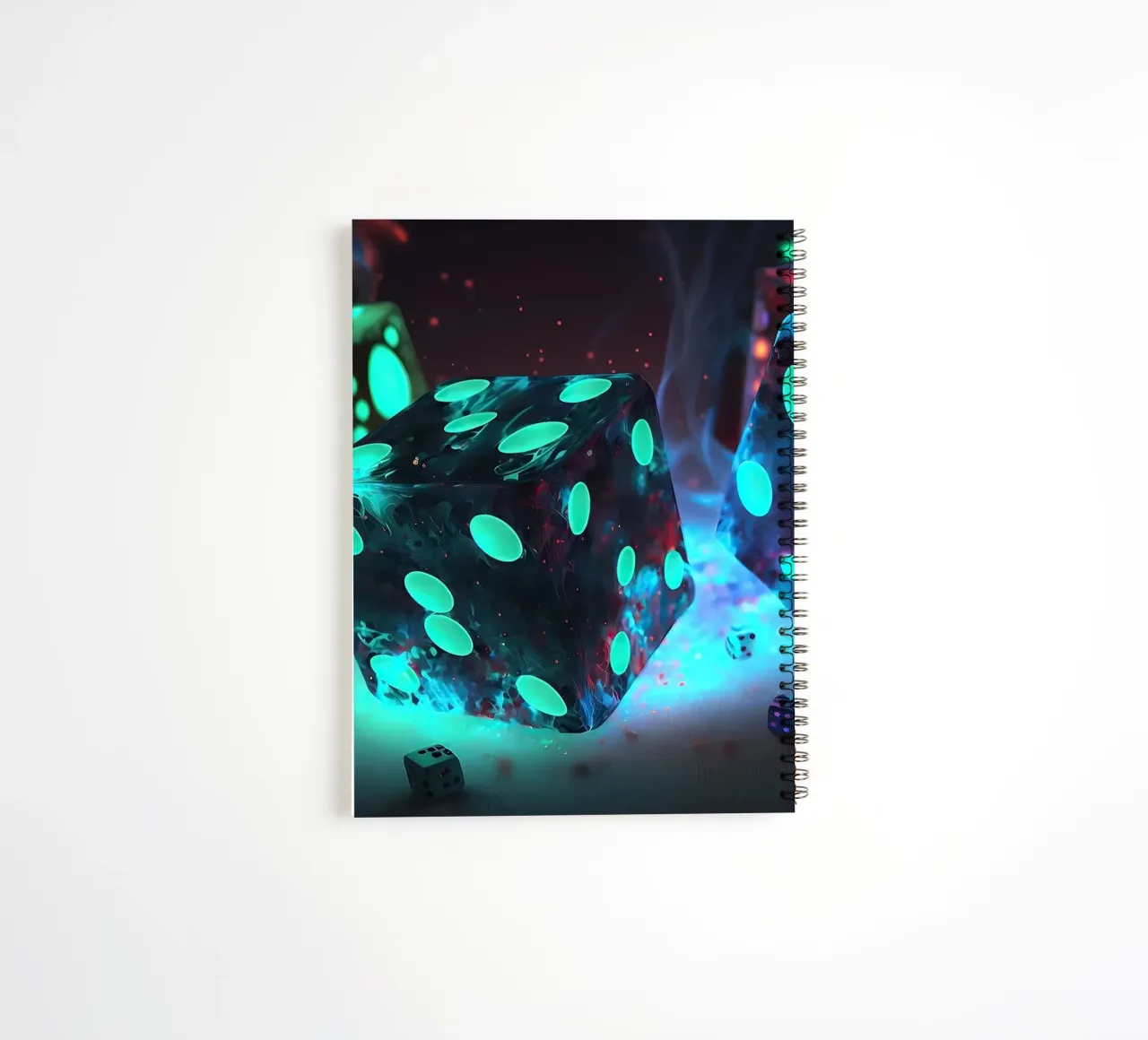 Neon Shadow Dice spiral notebook by Delaplane