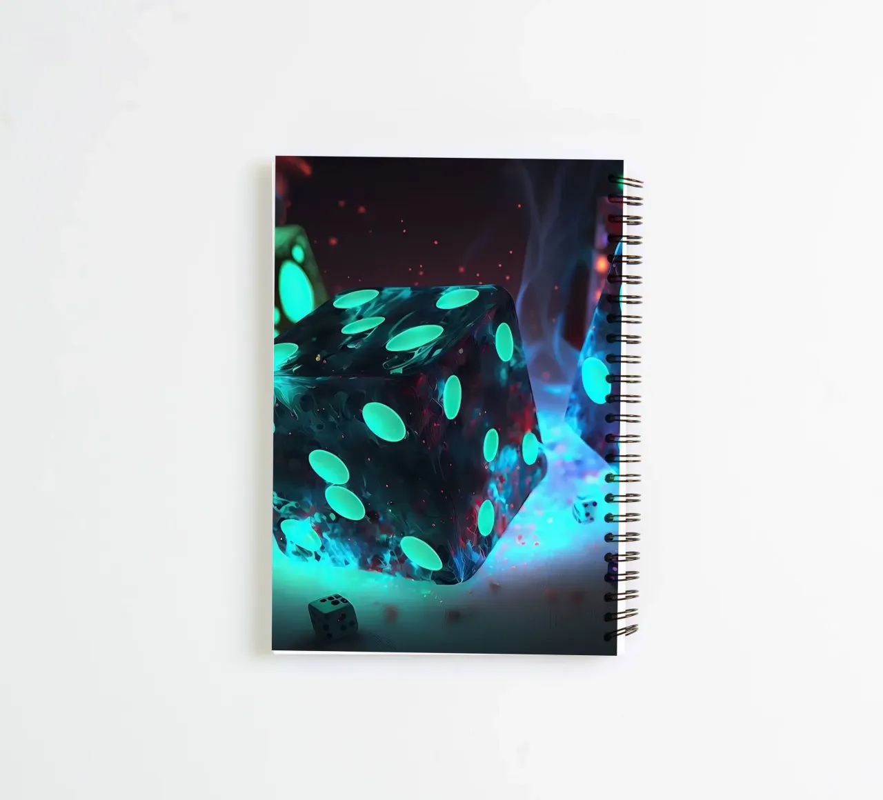 Neon Shadow Dice spiral notebook by Delaplane