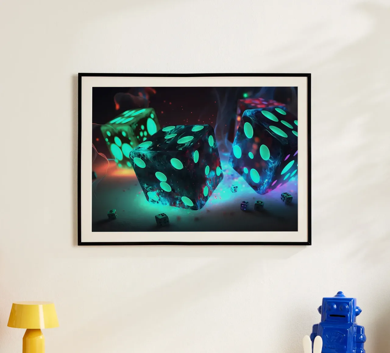 Neon Shadow Dice hahnemühle by Delaplane