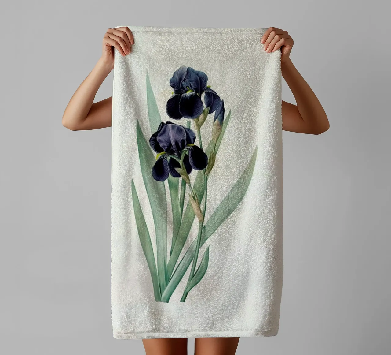 Iris germanica, German flag, -Pierre Joseph towel by Artokoloro Quint Lox Ltd
