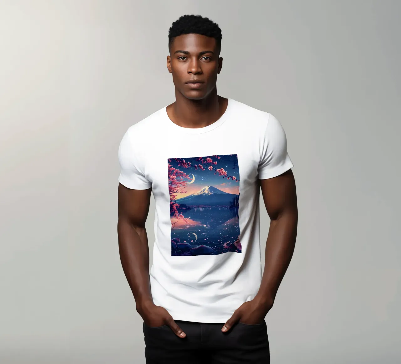 Paesaggio giapponese in fiore t-shirt da Mikesell