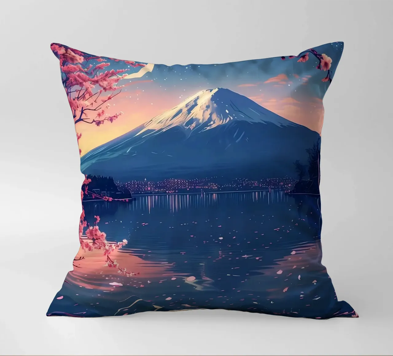 Paesaggio giapponese in fiore cuscino da Mikesell