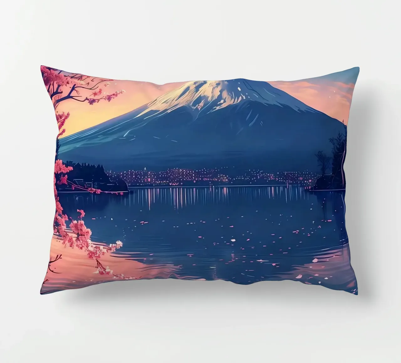 Paesaggio giapponese in fiore cuscino da Mikesell