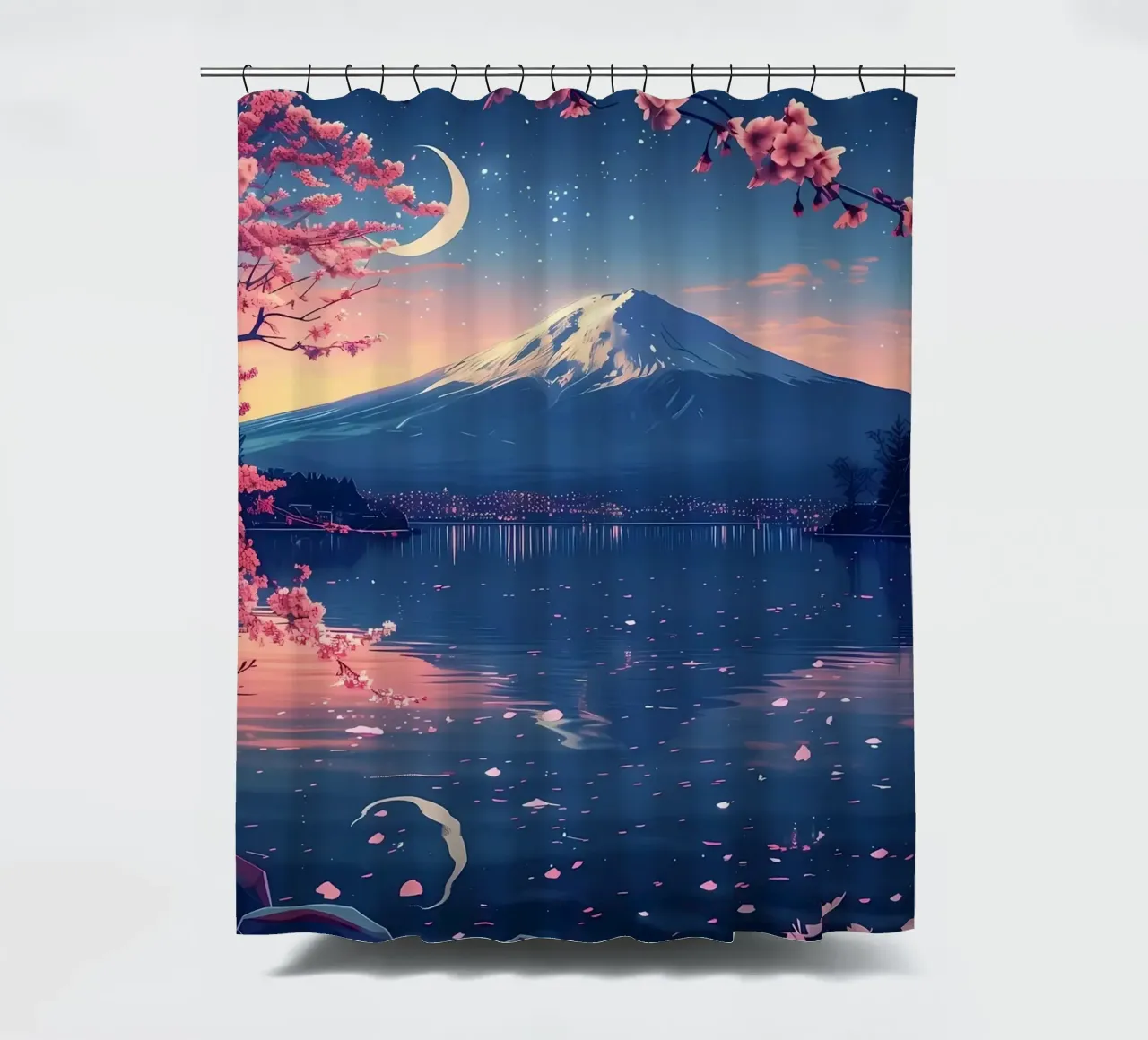 Paesaggio giapponese in fiore tenda da doccia da Mikesell