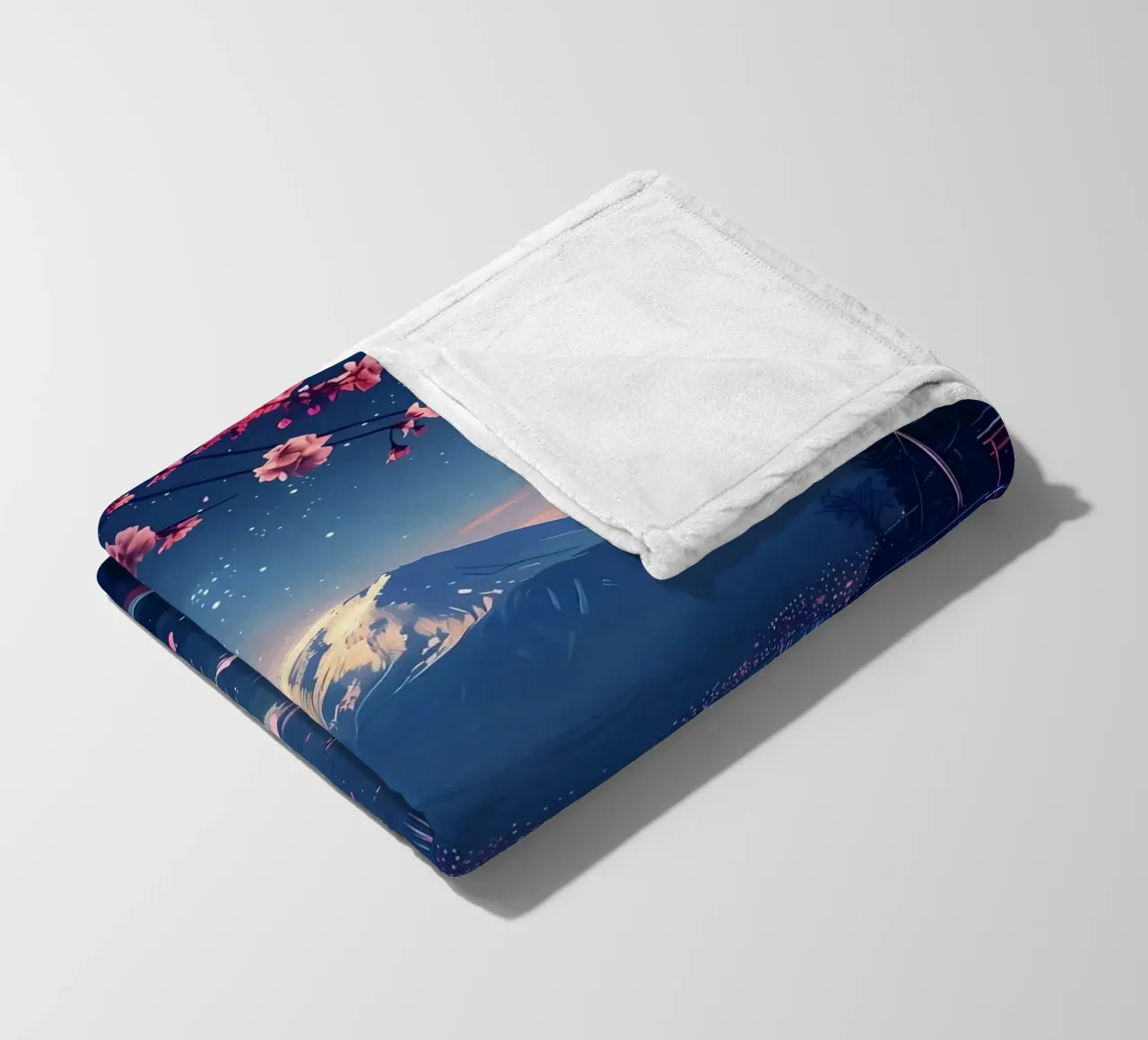 Paesaggio giapponese in fiore coperta in pile da Mikesell