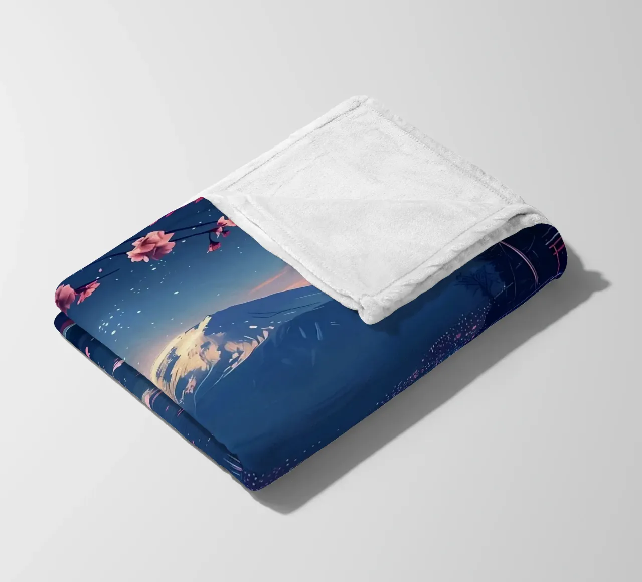 Paesaggio giapponese in fiore coperta in pile da Mikesell