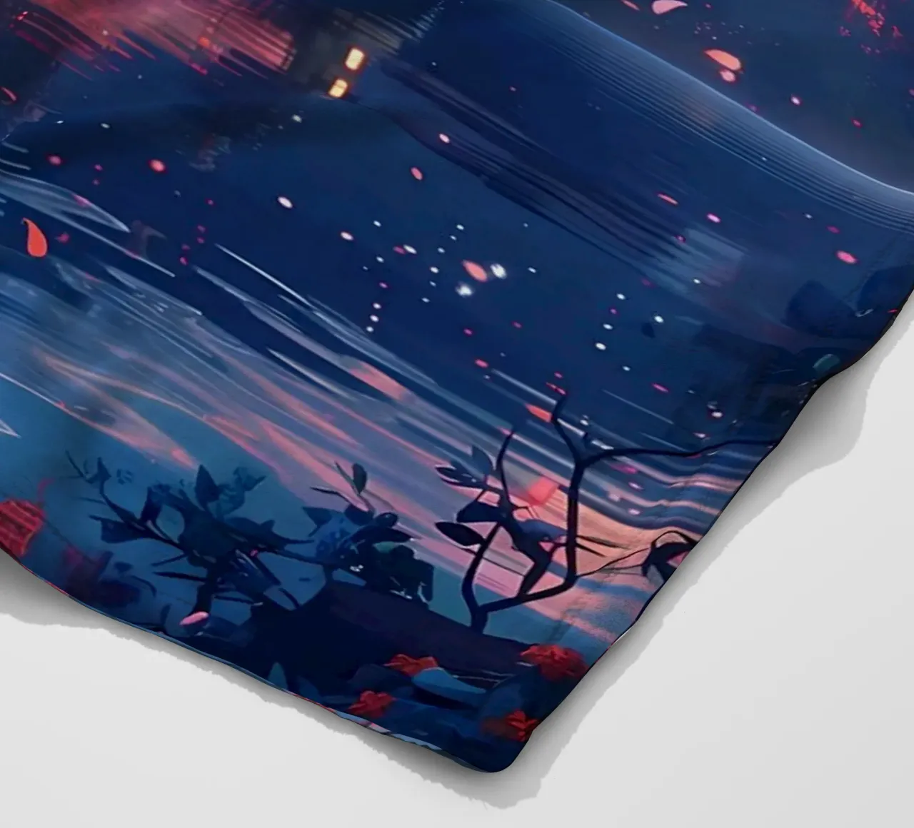 Paesaggio giapponese in fiore coperta in pile da Mikesell