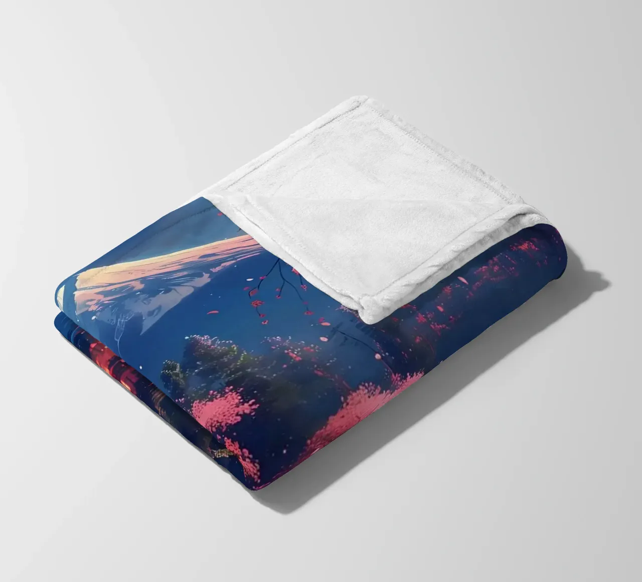 Paesaggio giapponese in fiore coperta in pile da Mikesell