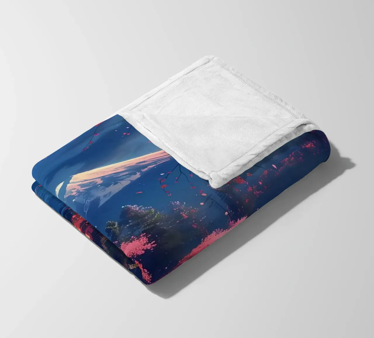 Paesaggio giapponese in fiore coperta in pile da Mikesell