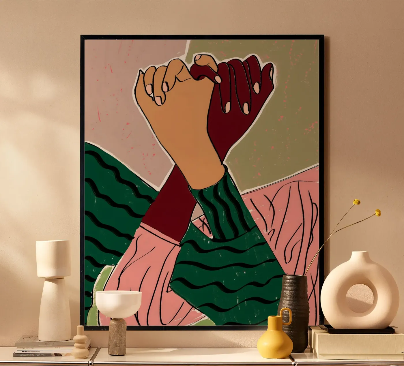 Pinky Swear Promise Friends Friendship Love Fashion Painting poster by 83oranges.com
