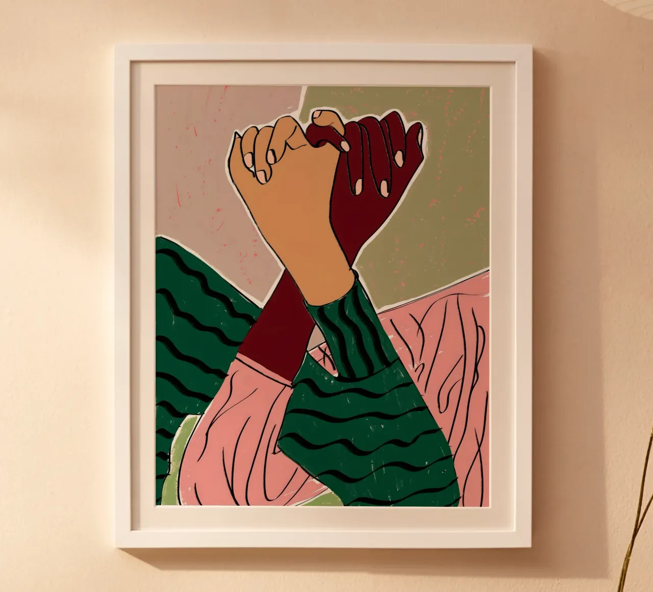 Pinky Swear Promessa Amici Amicizia Amore Moda Pittura poster con telaio in legno da 83oranges