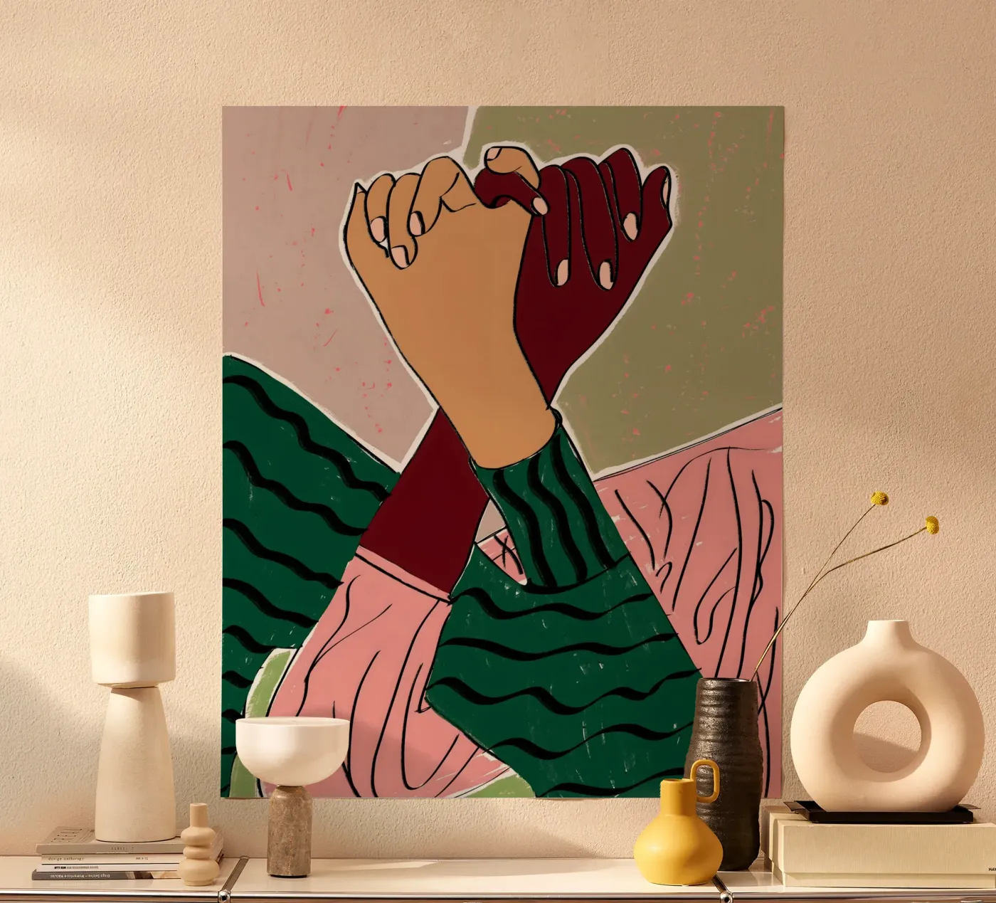Pinky Swear Promise Friends Friendship Love Fashion Painting poster by 83oranges.com