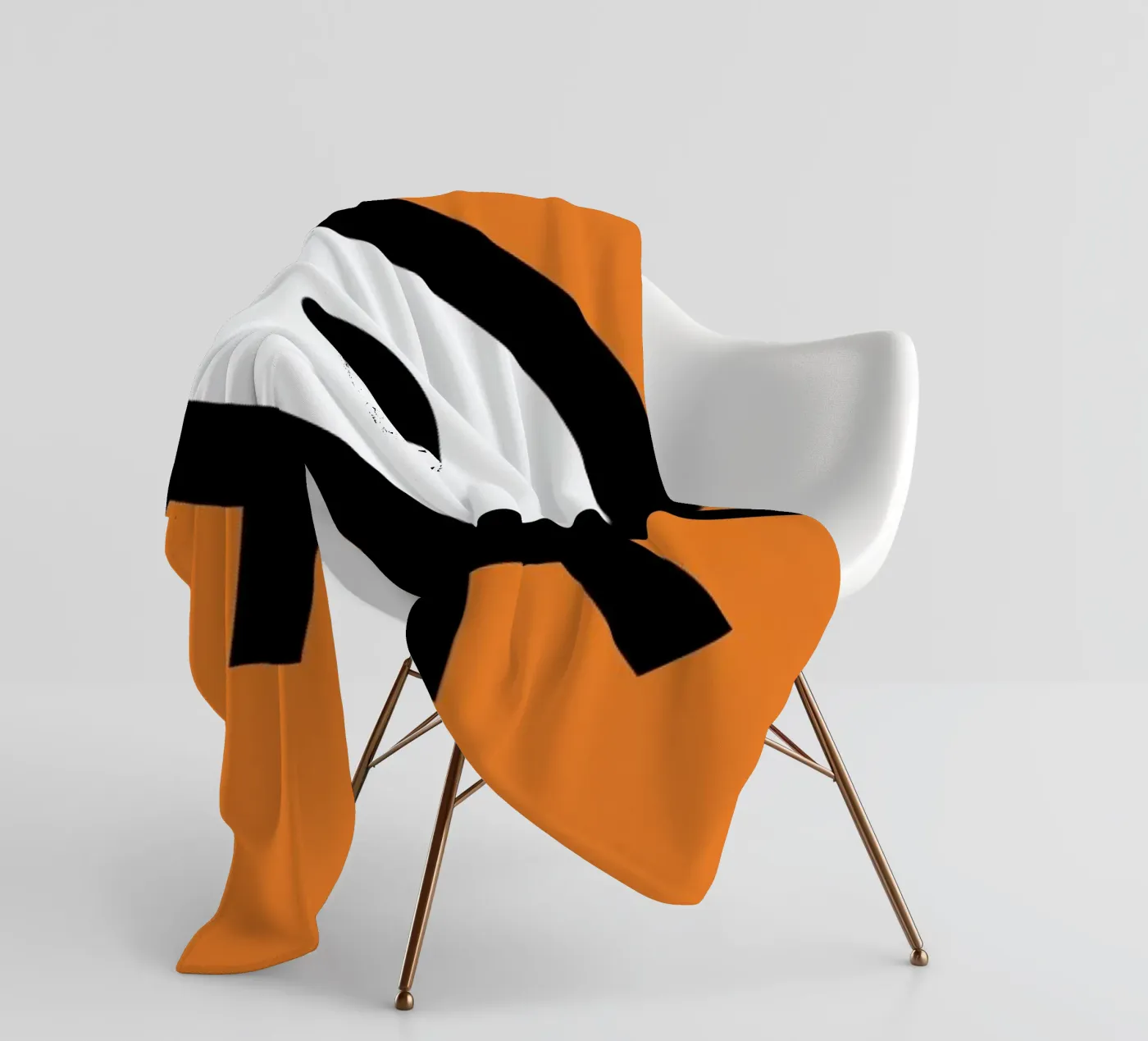 Orange fleece blanket by AS Art