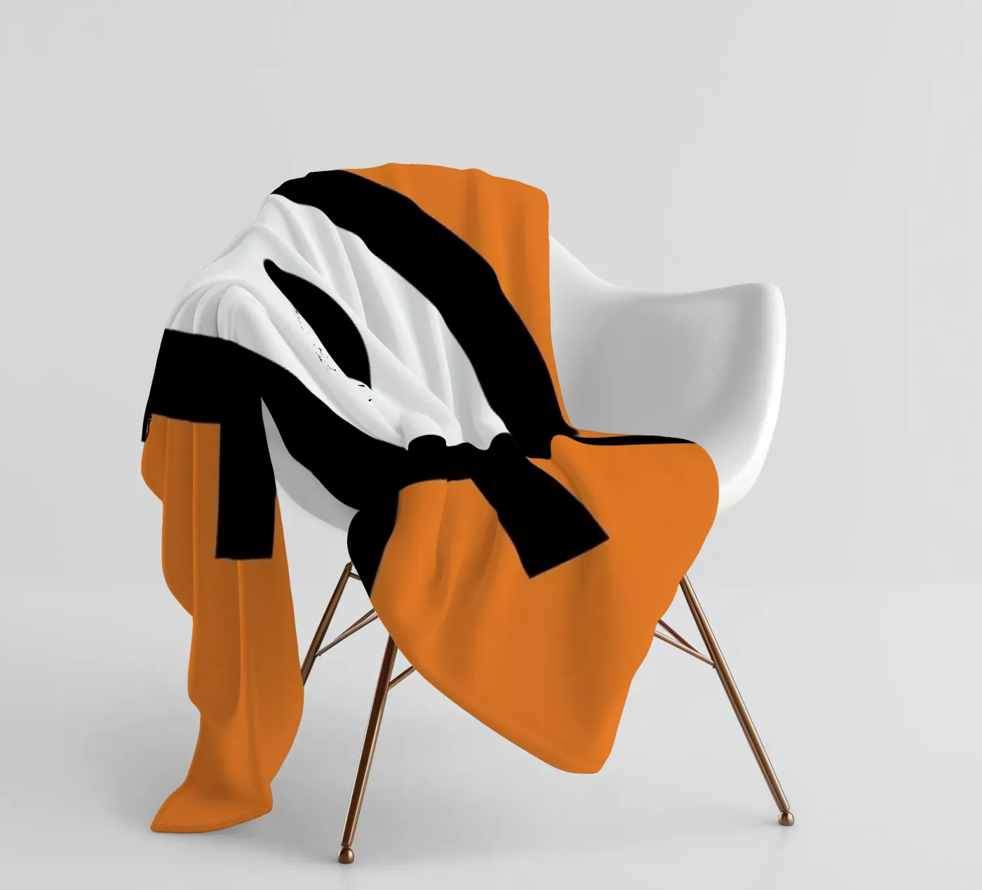 Orange fleece blanket by AS Art