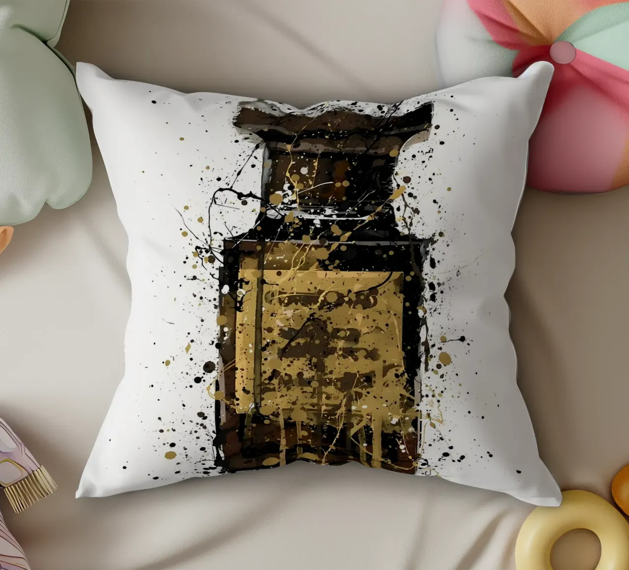 Fragrance Bottle Obsidian decorative cushion by Allaire