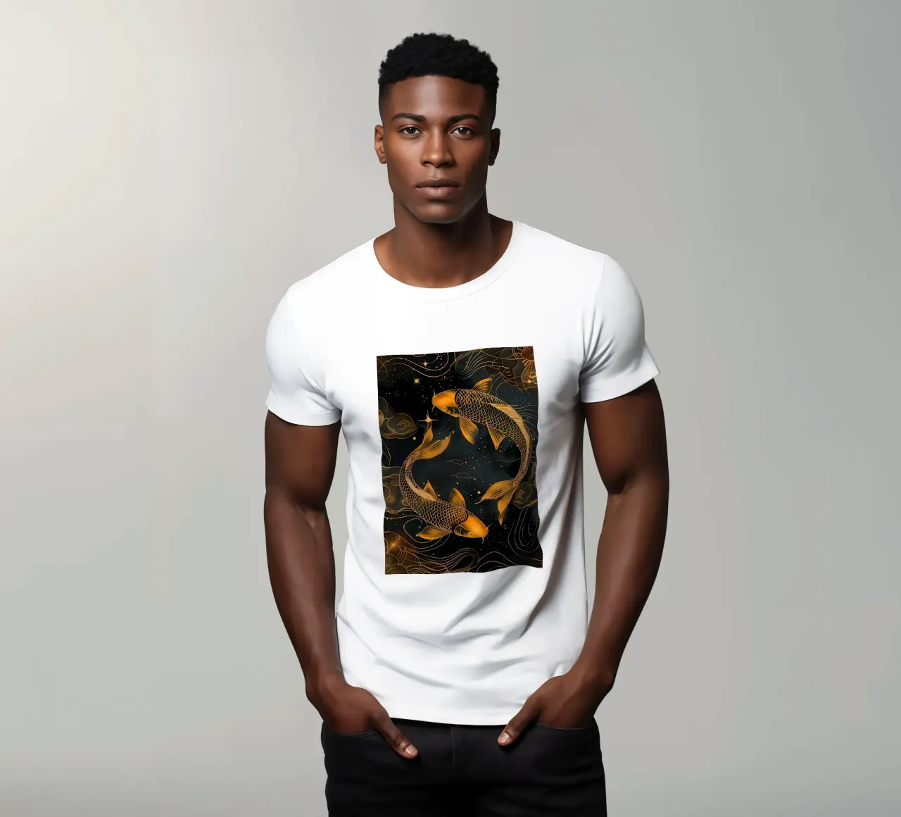 Pesce koi giapponese Yin Yang t-shirt da Mikesell