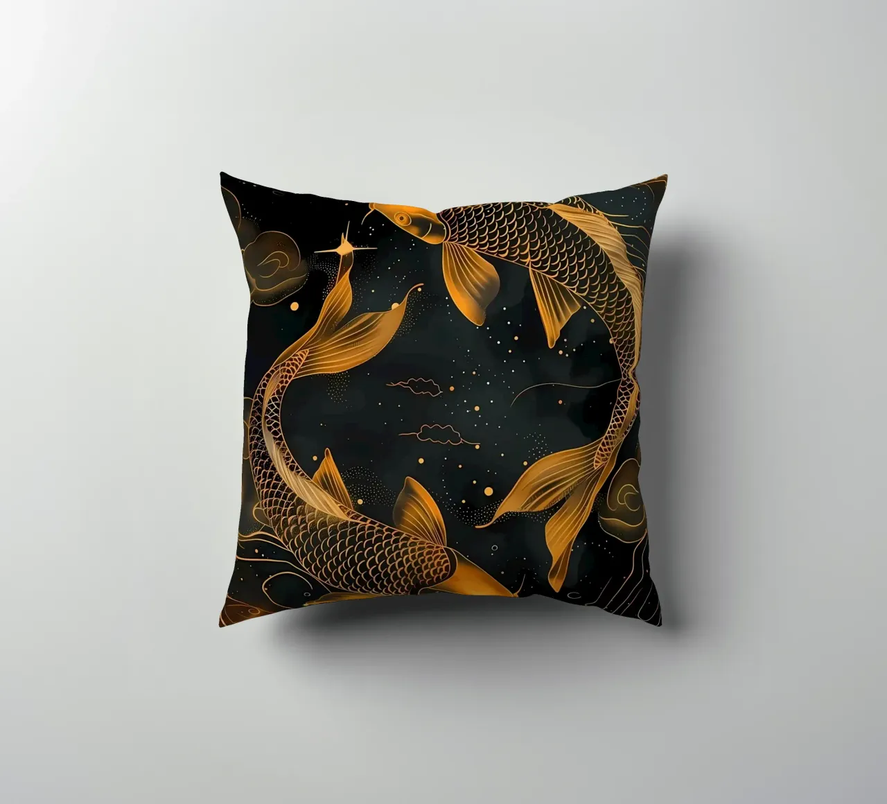 Pesce koi giapponese Yin Yang cuscino da Mikesell
