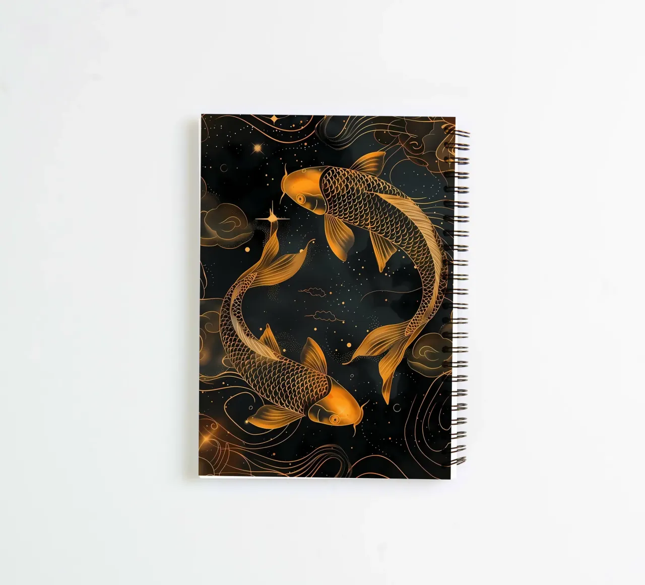 Poisson koi japonais Yin Yang carnet à spirale de Mikesell