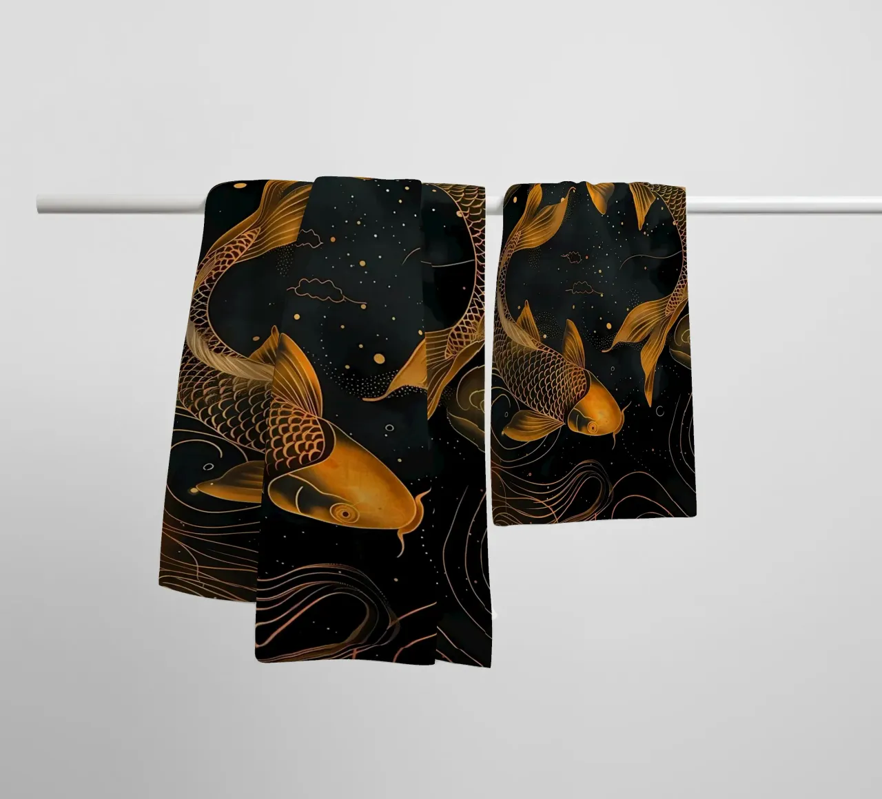Pesce koi giapponese Yin Yang asciugamano da bagno da Mikesell
